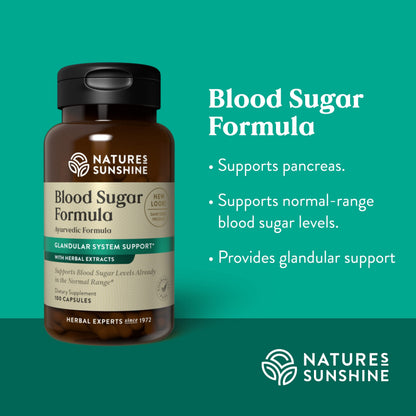 Nature's Sunshine Blood Sugar Formula, 100 caps | Herbal Blood Sugar Support BritishVita | Premium UK Vitamins & Wellness Supplements