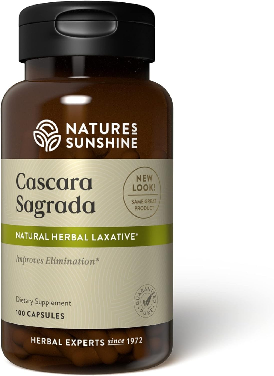 Nature's Sunshine Cascara Sagrada Capsules — Intestinal Support & Healthy Colon (100 capsules)