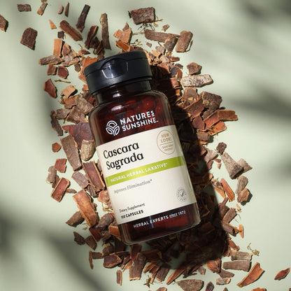 Nature's Sunshine Cascara Sagrada Capsules — Intestinal Support & Healthy Colon (100 capsules)