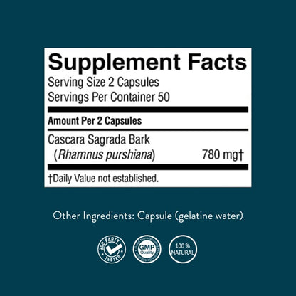 Nature's Sunshine Cascara Sagrada Capsules — Intestinal Support & Healthy Colon (100 capsules)