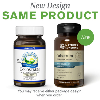 Nature's Sunshine Colostrum with Immune Factors - 60 Capsules | Immune & Gut Health
