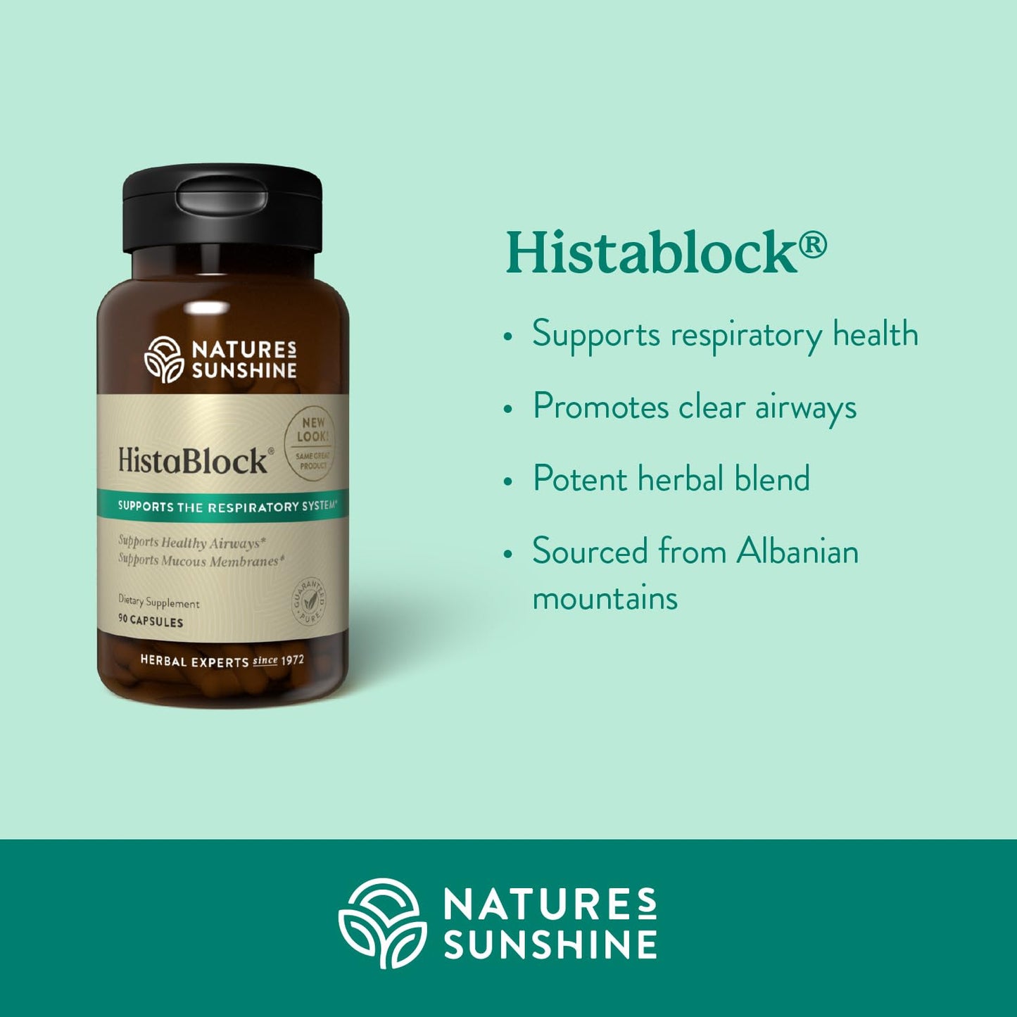 Nature's Sunshine HistaBlock - Respiratory Support Supplement | Seasonal Allergy Relief | 90 Capsules