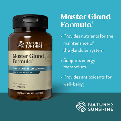 Nature's Sunshine Master Gland - 120 Capsules | Complete Nutritional Support for Every Gland & Energy Metabolism