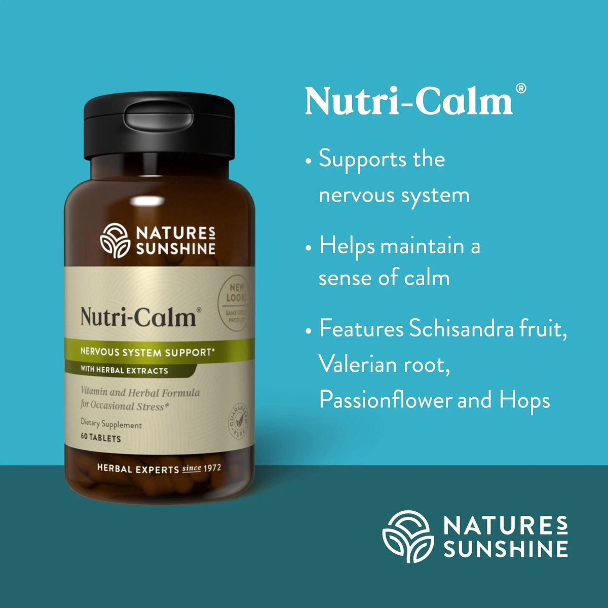 Nature's Sunshine Nutri-Calm – 60 Tablets | Natural Calm Support BritishVita | Premium UK Vitamins & Wellness Supplements