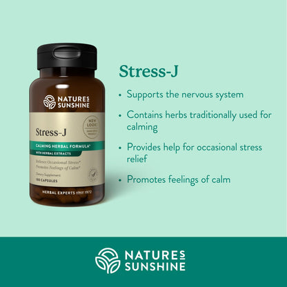 Nature's Sunshine Stress-J 100 Capsules | Nervous System Support & Stress Relief