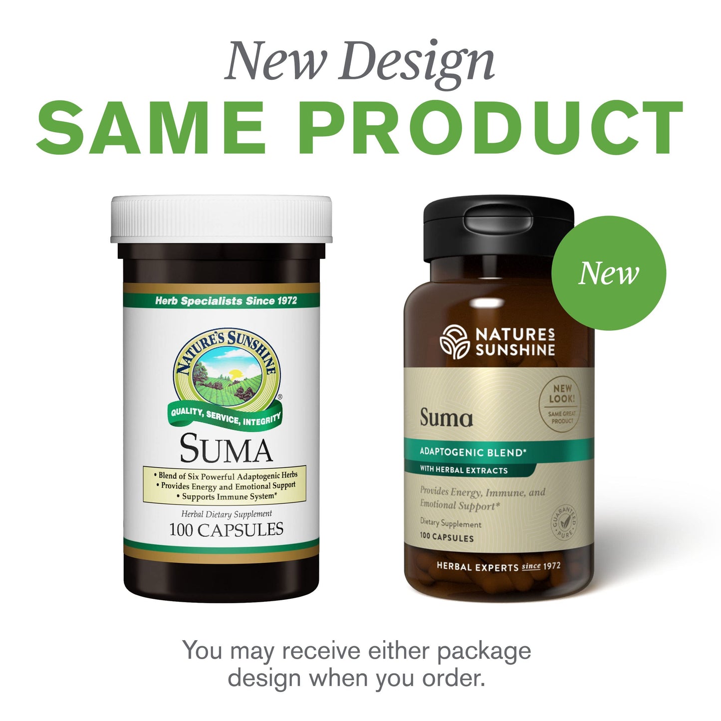 Nature's Sunshine Suma Combination, 100 Capsules | Immune Support & Energy with Six Adaptogenic Herbs