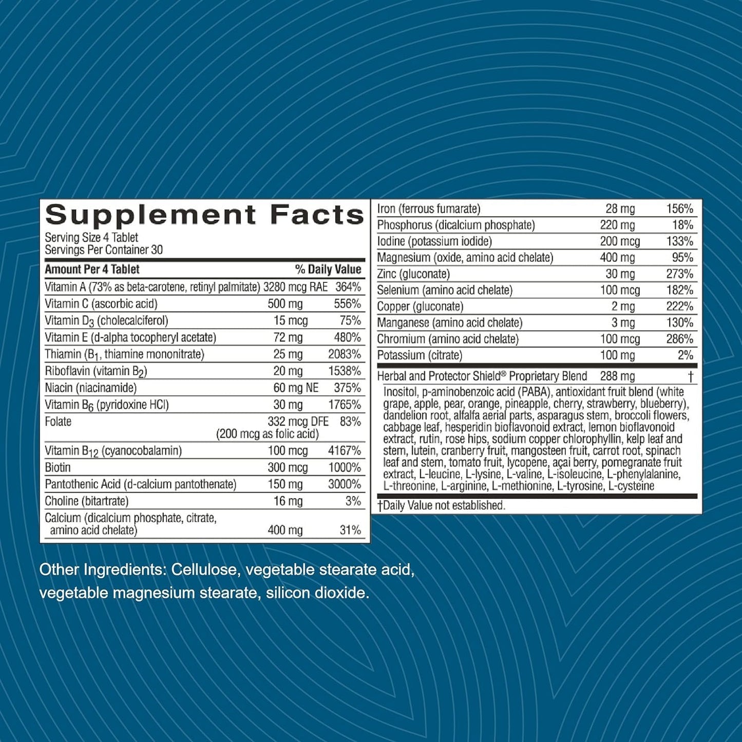 Nature's Sunshine Super Supplemental - Complete Multivitamin with Minerals & Antioxidants | 120 Tabs