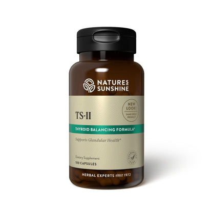 Nature's Sunshine TS II w/Hops – 100 Capsules | Thyroid Support & Balance