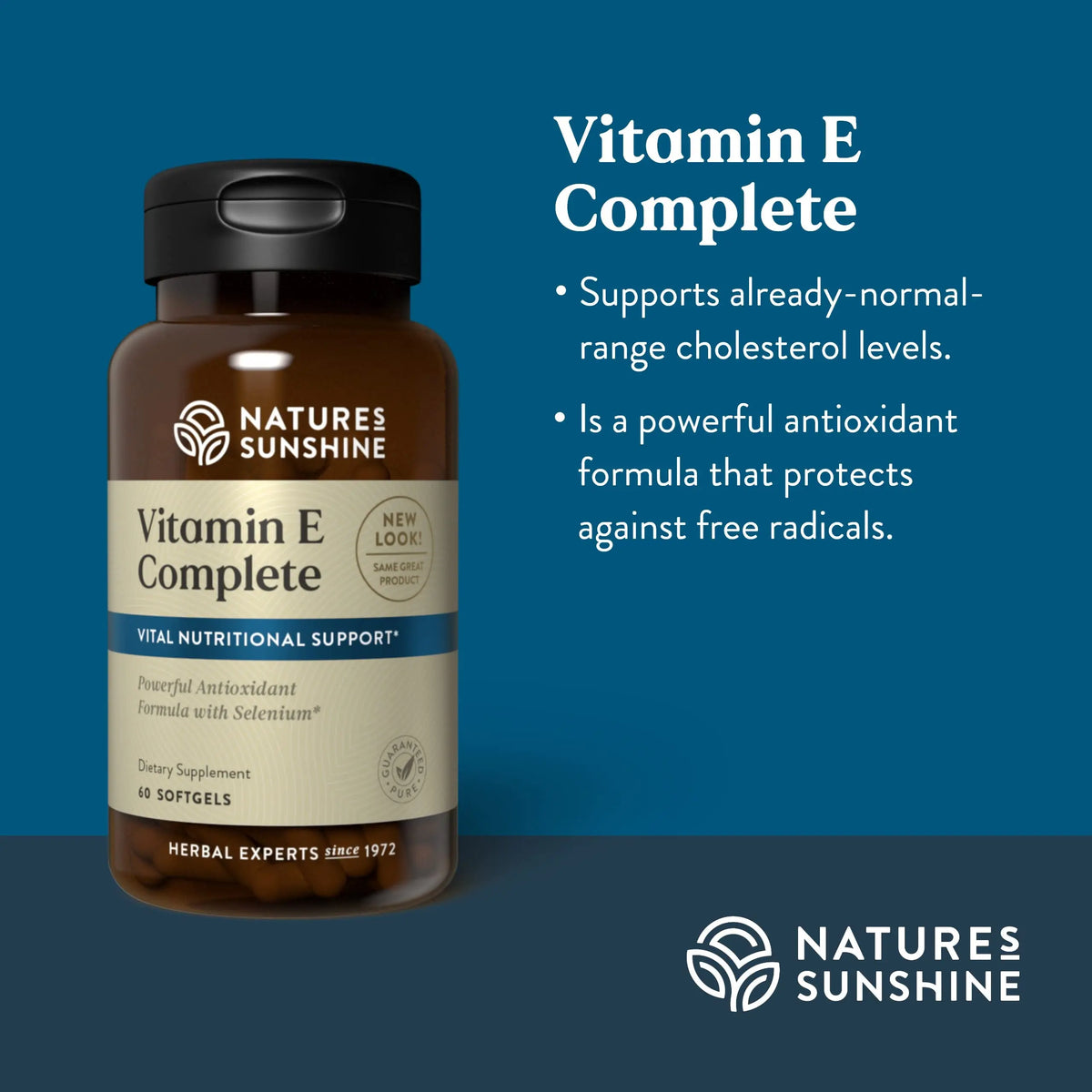 Nature's Sunshine Vitamin E Complete with Selenium | 60 Softgels – All Eight Vitamin E Molecules BritishVita | Premium UK Vitamins & Wellness Supplements