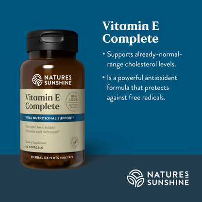 Nature's Sunshine Vitamin E Complete with Selenium | 60 Softgels – All Eight Vitamin E Molecules BritishVita | Premium UK Vitamins & Wellness Supplements
