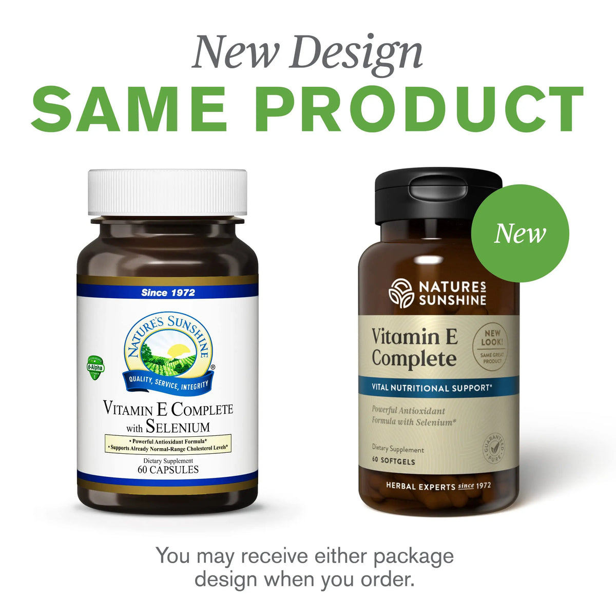 Nature's Sunshine Vitamin E Complete with Selenium | 60 Softgels – All Eight Vitamin E Molecules BritishVita | Premium UK Vitamins & Wellness Supplements