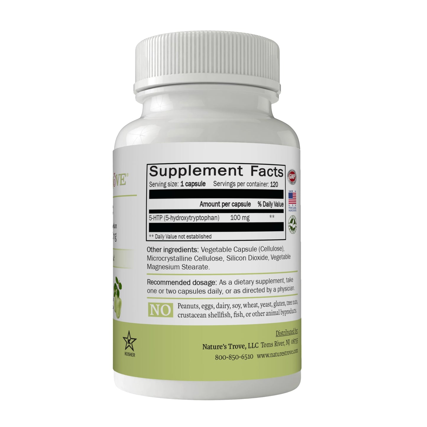 Nature's Trove 5-HTP 100mg | 120 Vegetarian Capsules