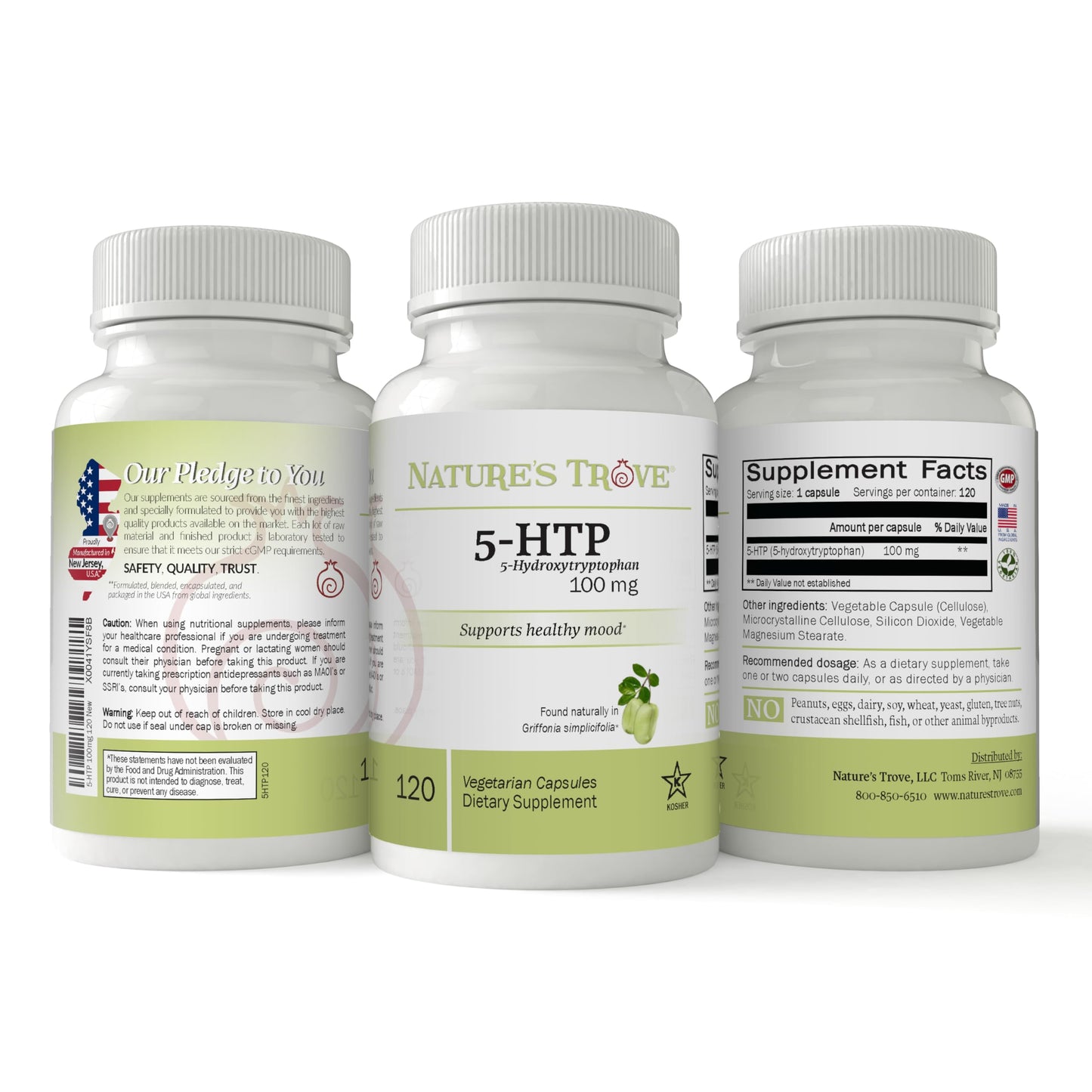 Nature's Trove 5-HTP 100mg | 120 Vegetarian Capsules