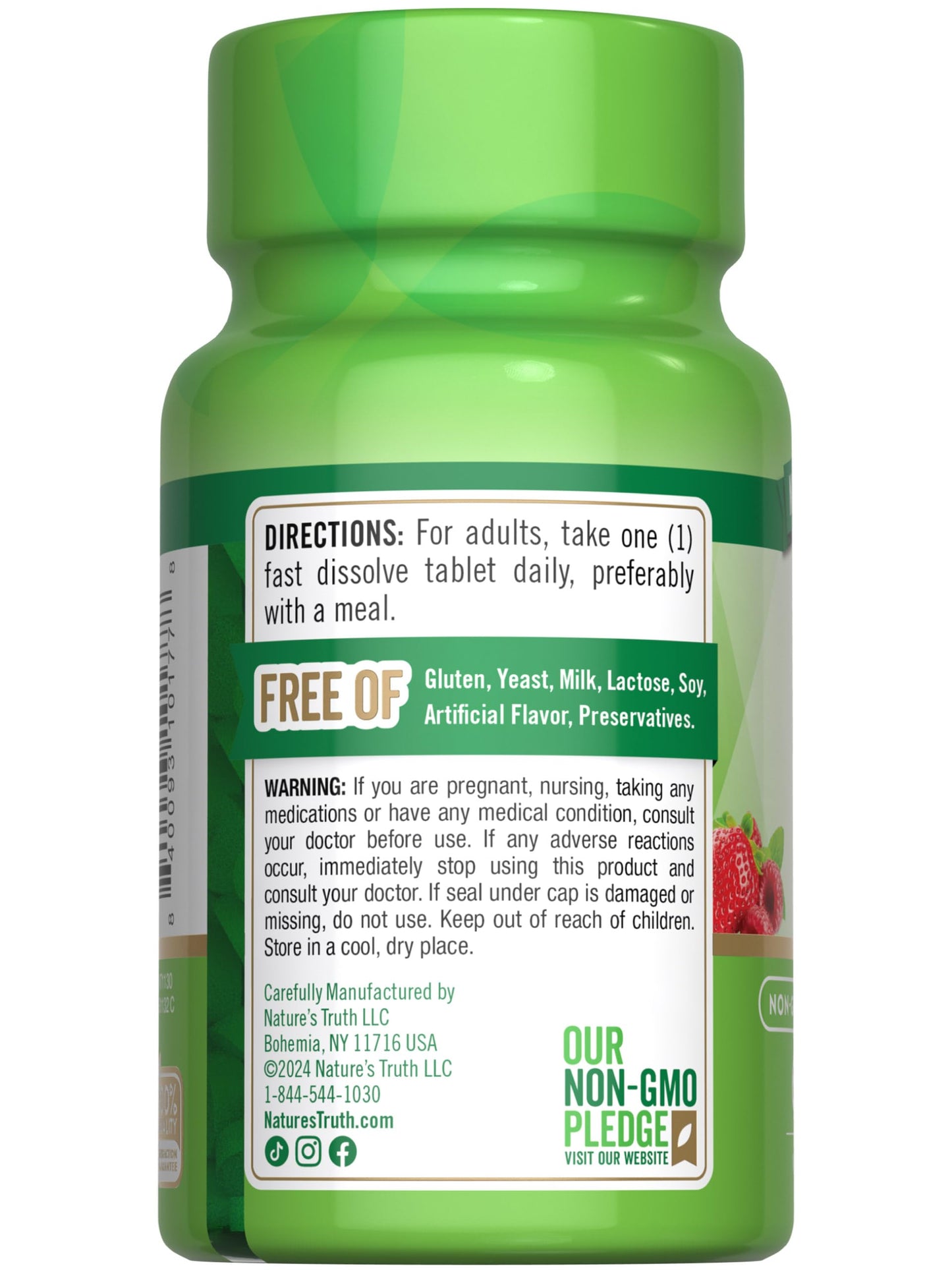 Nature's Truth B12 Vitamin | 60 Fast Dissolve Tablets | 2500 mcg | with Folic Acid | Vegan, Non-GMO & Gluten Free