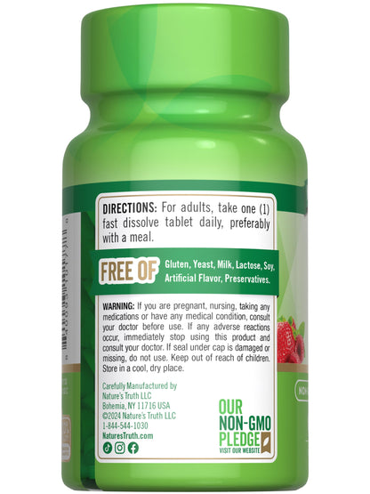 Nature's Truth B12 Vitamin | 60 Fast Dissolve Tablets | 2500 mcg | with Folic Acid | Vegan, Non-GMO & Gluten Free