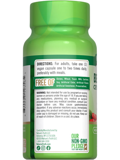 Nature's Truth Berberine with Ceylon Cinnamon Complex - 2,000mg, 50 Vegan Capsules | Vegan, Non-GMO, Gluten Free