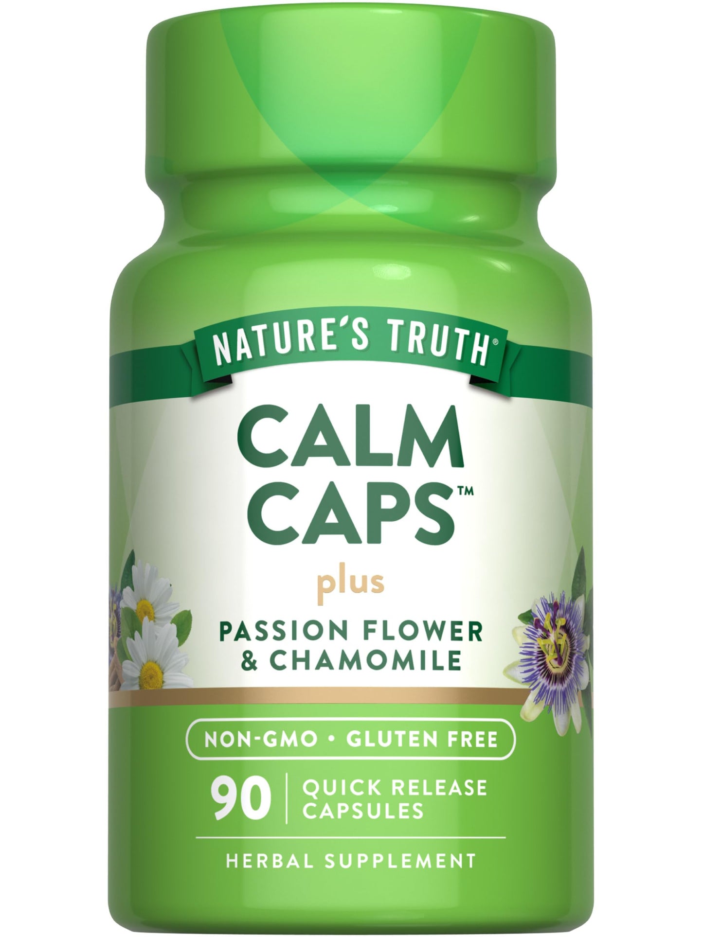 Nature's Truth Calm Caps | 90 Capsules | Passion Flower & Chamomile | Non-GMO, Gluten Free