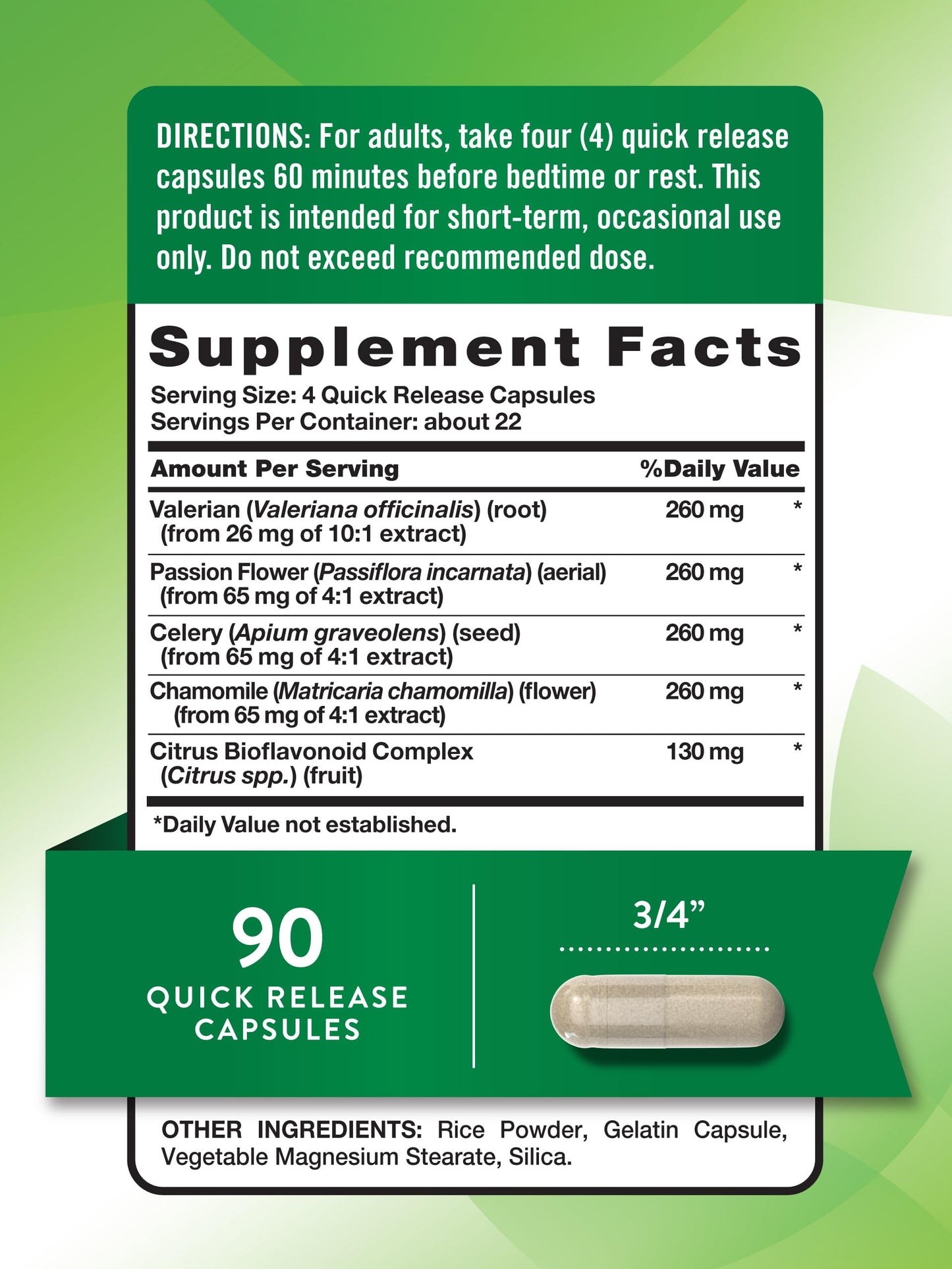 Nature's Truth Calm Caps | 90 Capsules | Passion Flower & Chamomile | Non-GMO, Gluten Free