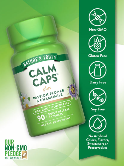 Nature's Truth Calm Caps | 90 Capsules | Passion Flower & Chamomile | Non-GMO, Gluten Free