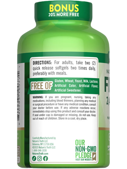 Nature's Truth Fish Oil 2400mg - 120 Quick Release Softgels | 720mg Omega-3