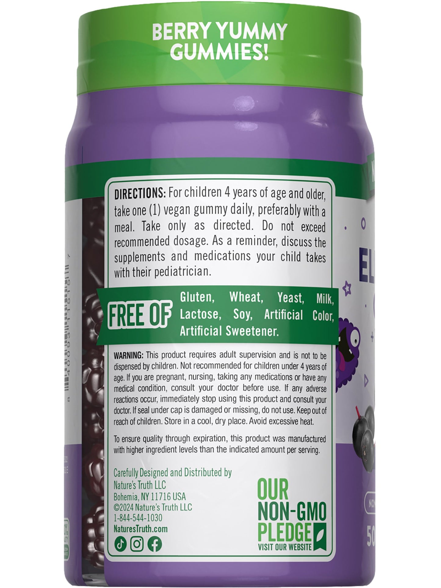 Nature's Truth Kids Elderberry Gummies | 50 Count | Zinc & Vitamin C | Vegan, Non-GMO & Gluten Free