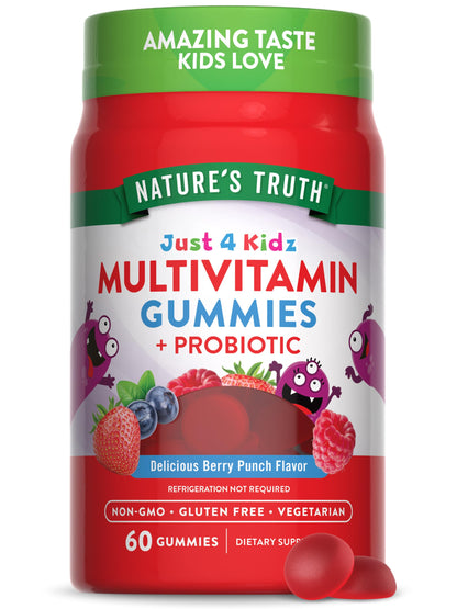 Nature's Truth Kids Multivitamin Gummies with Probiotics - Berry Punch (60 Count)