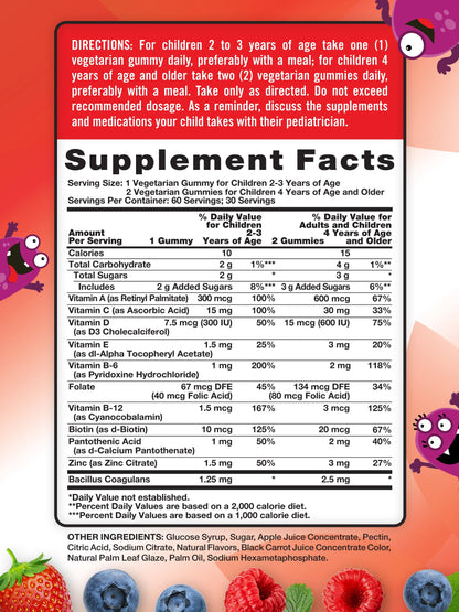 Nature's Truth Kids Multivitamin Gummies with Probiotics - Berry Punch (60 Count)