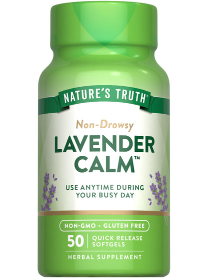 Nature's Truth Lavender Calm Softgels | 50 Count | Non-Drowsy, Non-GMO, Gluten Free