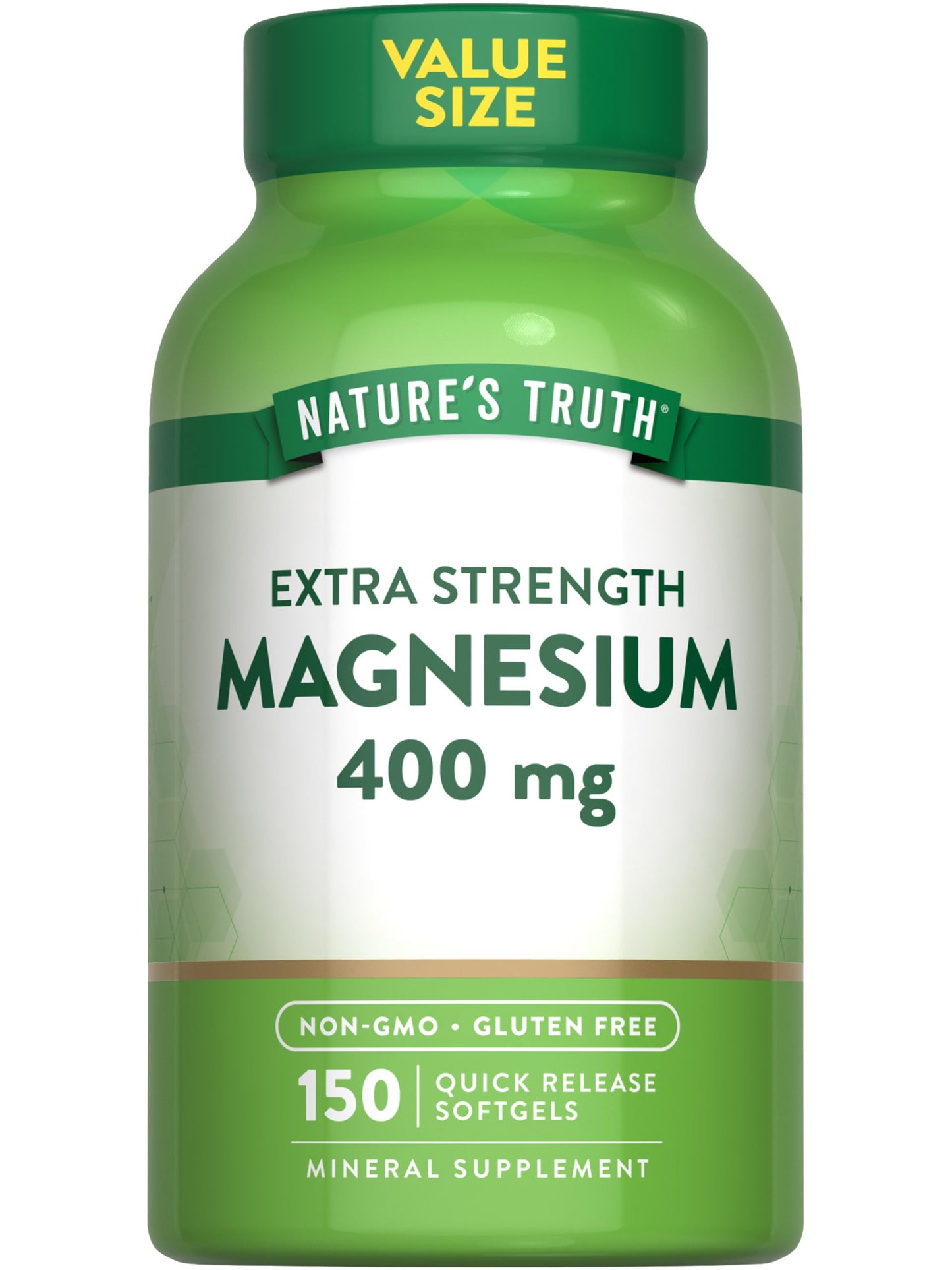 Nature's Truth Magnesium Supplement | 400mg | 150 Softgels | Magnesium Oxide | Non-GMO & Gluten Free Mineral