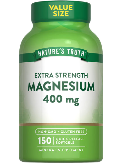 Nature's Truth Magnesium Supplement | 400mg | 150 Softgels | Magnesium Oxide | Non-GMO & Gluten Free Mineral