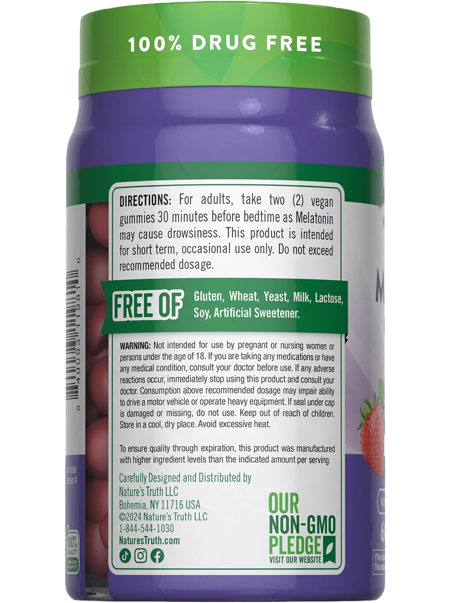 Nature's Truth Melatonin Gummies 12mg – Mixed Berry, Vegan, Non-GMO, Gluten Free (Pack of 2)