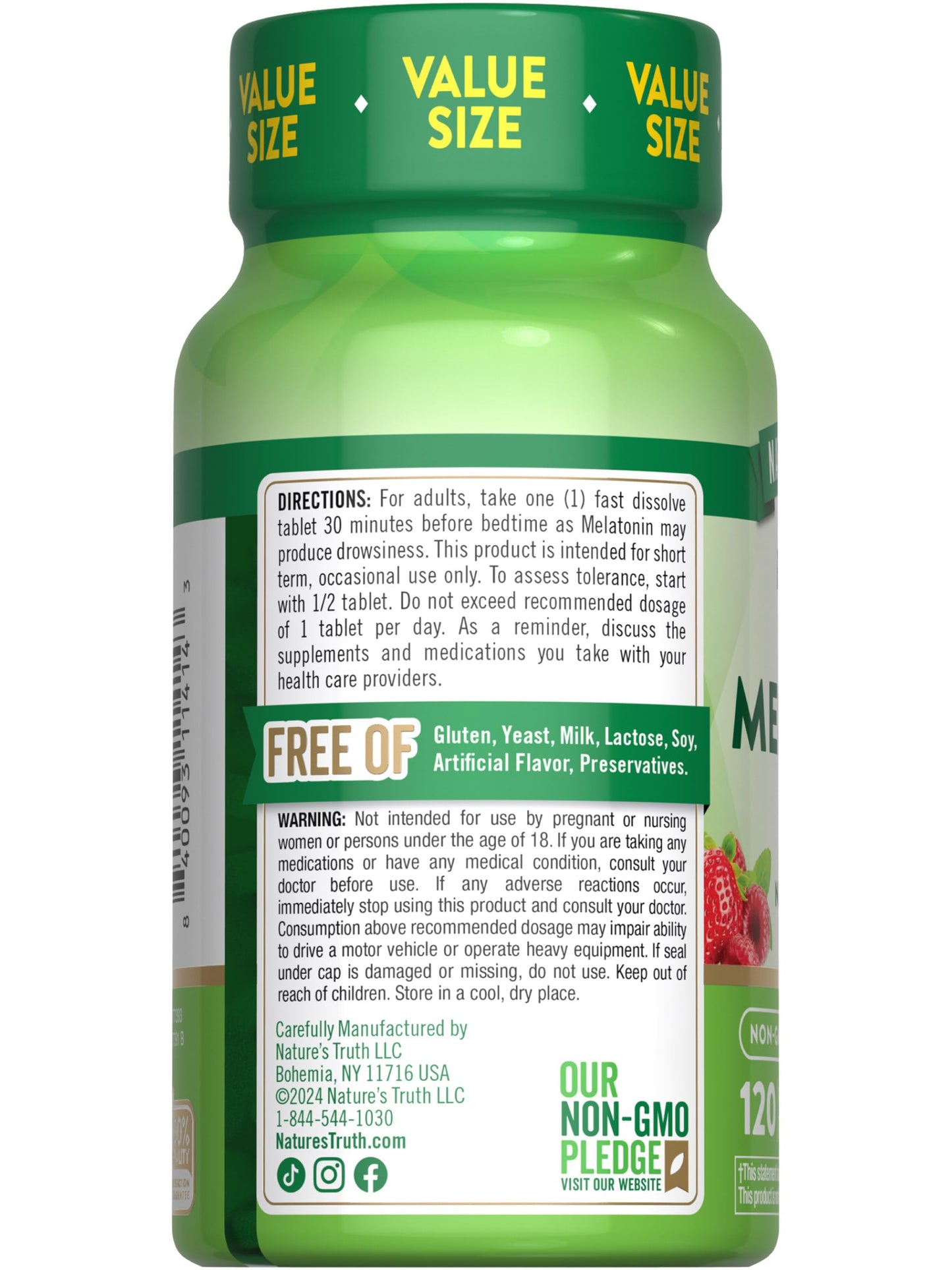 Nature's Truth Melatonin Tablets 12 mg - 120 Count | Vegan, Non-GMO, Gluten Free