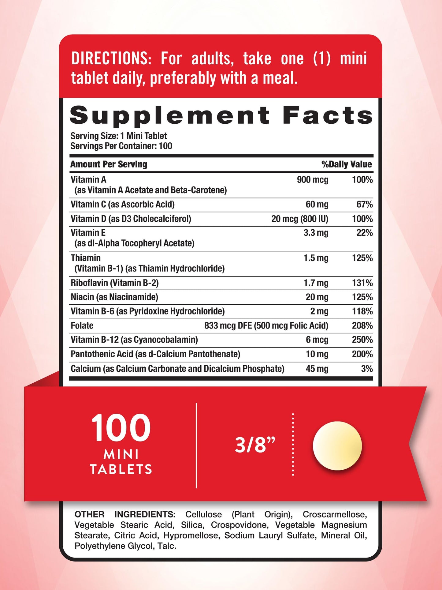 Nature's Truth One Daily Multivitamin – 100 Mini Tablets – For Men & Women – Non-GMO & Gluten Free