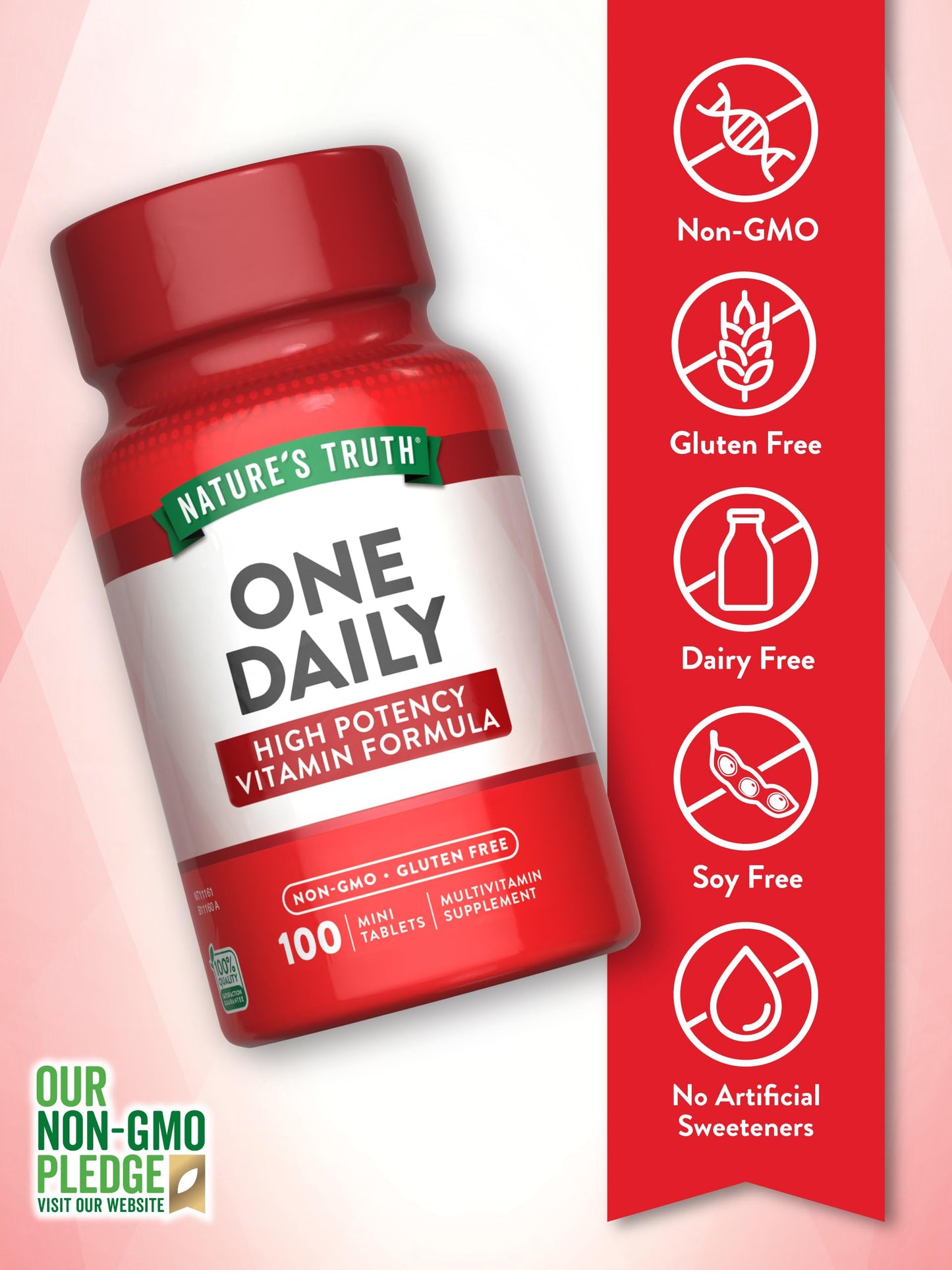 Nature's Truth One Daily Multivitamin – 100 Mini Tablets – For Men & Women – Non-GMO & Gluten Free