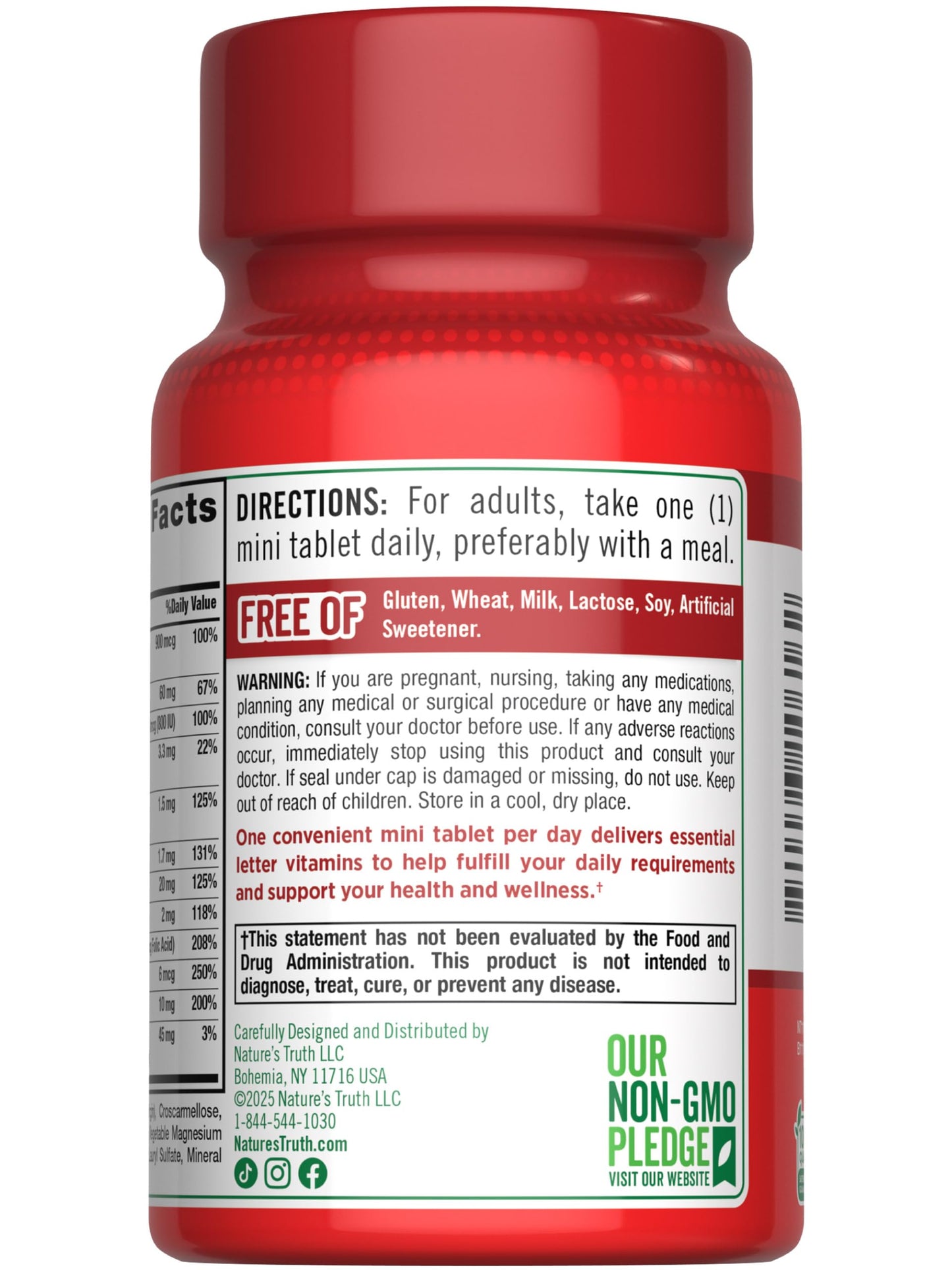 Nature's Truth One Daily Multivitamin – 100 Mini Tablets – For Men & Women – Non-GMO & Gluten Free