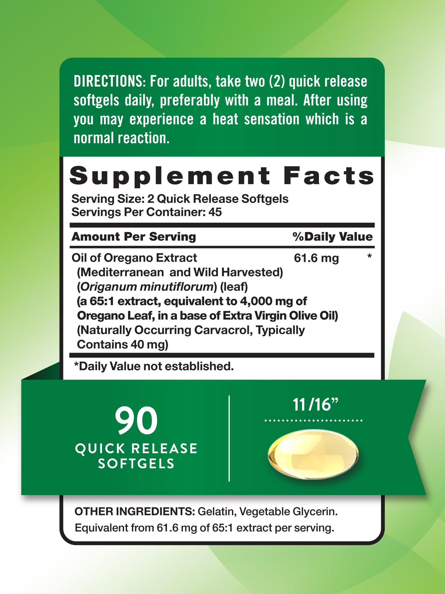 Nature's Truth Oregano Oil Softgels – 90 Softgels with Carvacrol – Non-GMO & Gluten Free