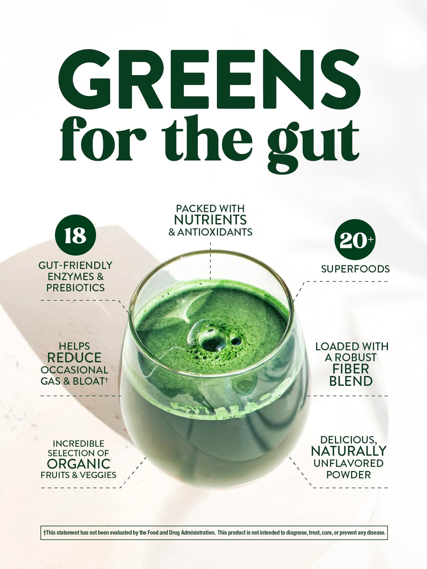 Nature's Truth Organic Greens Blend Powder – 20+ Superfoods, Vegan & Gluten Free