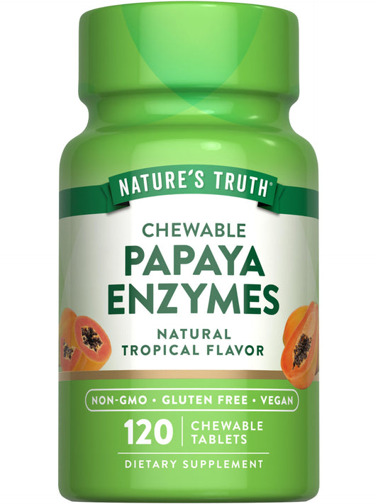 Nature's Truth Papaya Enzyme Chewable Tablets - 120 Count | Vegan, Non-GMO & Gluten Free BritishVita | Premium UK Vitamins & Wellness Supplements