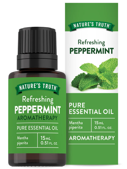 Nature's Truth Peppermint Essential Oil 15 mL | Diffusers & Aromatherapy | Plant-Based, Non-GMO & Gluten Free