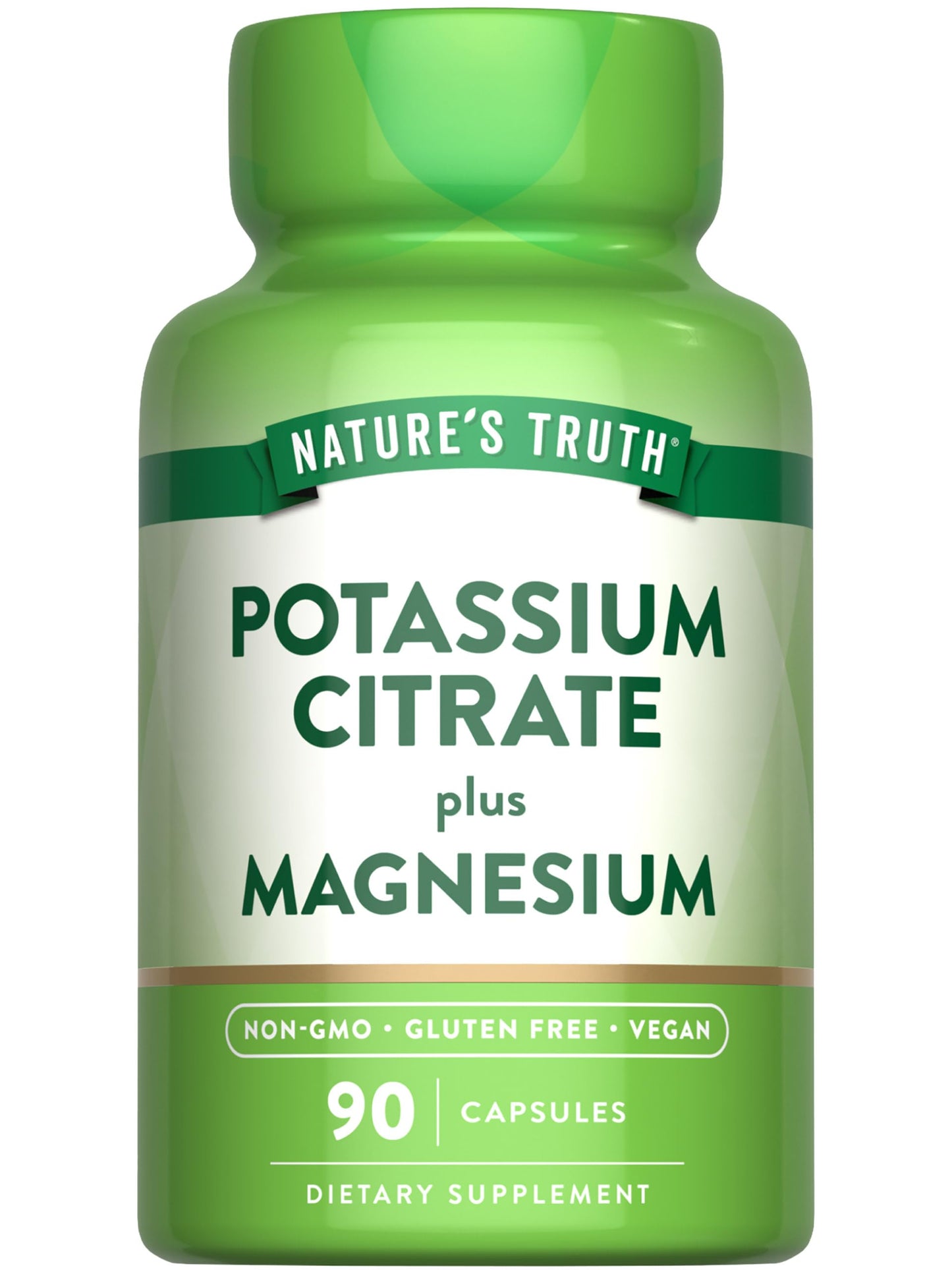Nature’s Truth Potassium Citrate + Magnesium Capsules – 90 Count | Vegan, Non-GMO, Gluten Free