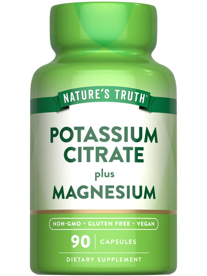 Nature’s Truth Potassium Citrate + Magnesium Capsules – 90 Count | Vegan, Non-GMO, Gluten Free