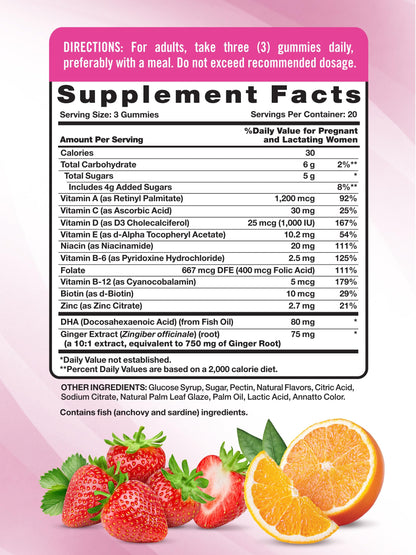 Nature's Truth Prenatal Gummies – DHA & Folic Acid, 60 Count, Fruit Flavor, Gluten Free