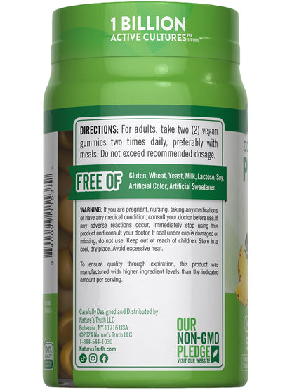 Nature's Truth Probiotic Gummies for Adults, 50 Count (Pack of 2) – Vegan, Non-GMO & Gluten Free Digestive Health