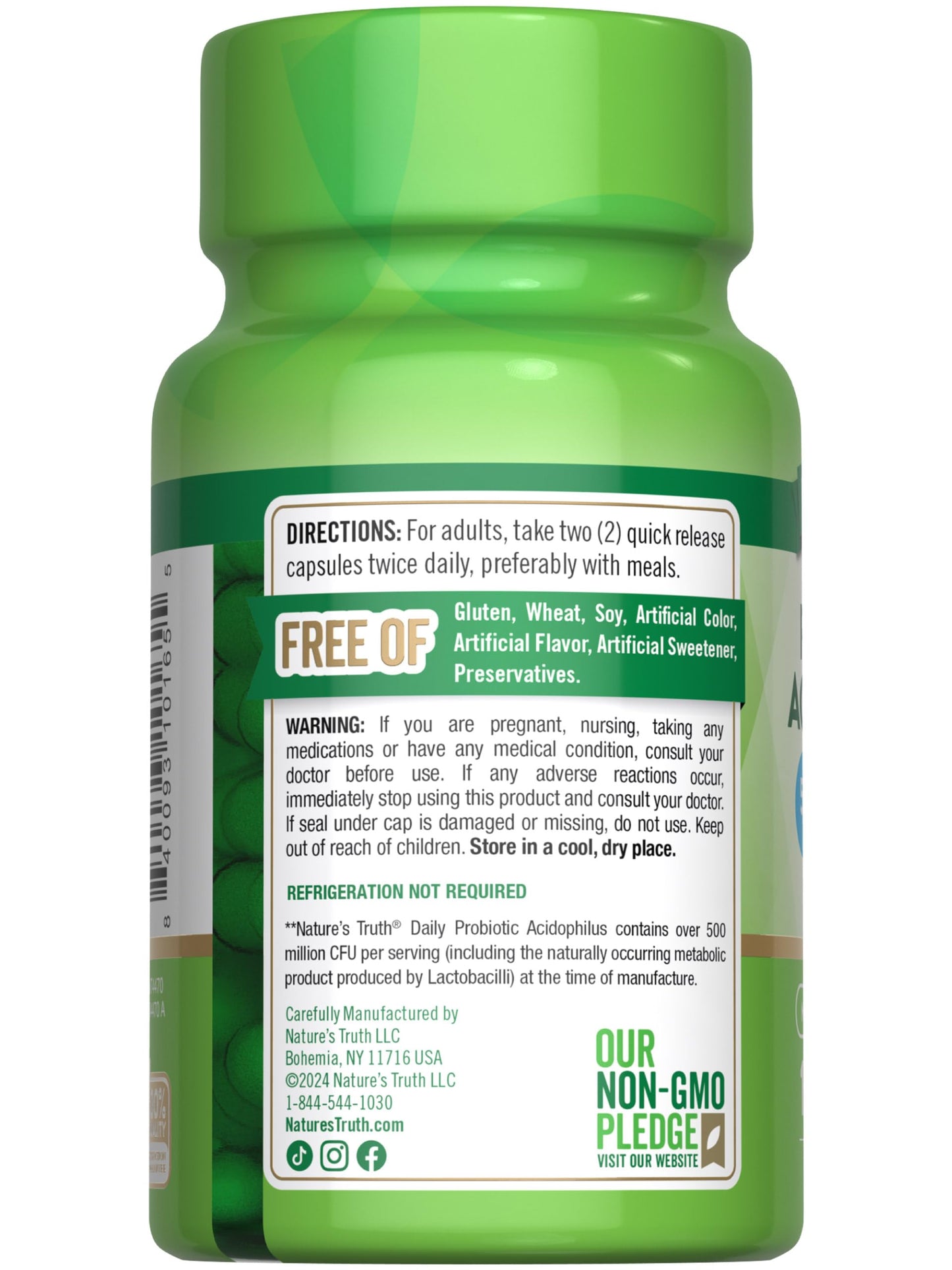 Nature's Truth Probiotics for Men and Women | 500 Million CFU | 100 Capsules | Non-GMO & Gluten Free Supplement
