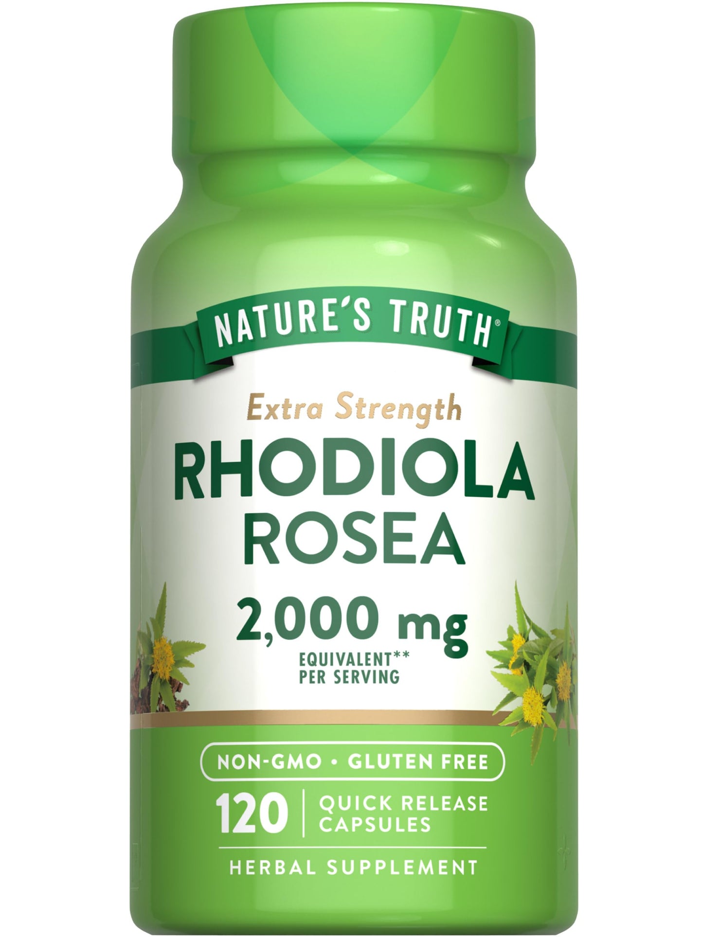 Nature's Truth Rhodiola Rosea 2000mg | 120 Capsules | Non-GMO & Gluten Free