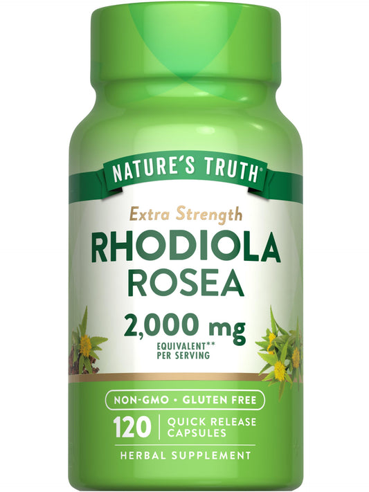 Nature's Truth Rhodiola Rosea 2000mg | 120 Capsules | Non-GMO & Gluten Free BritishVita | Premium UK Vitamins & Wellness Supplements
