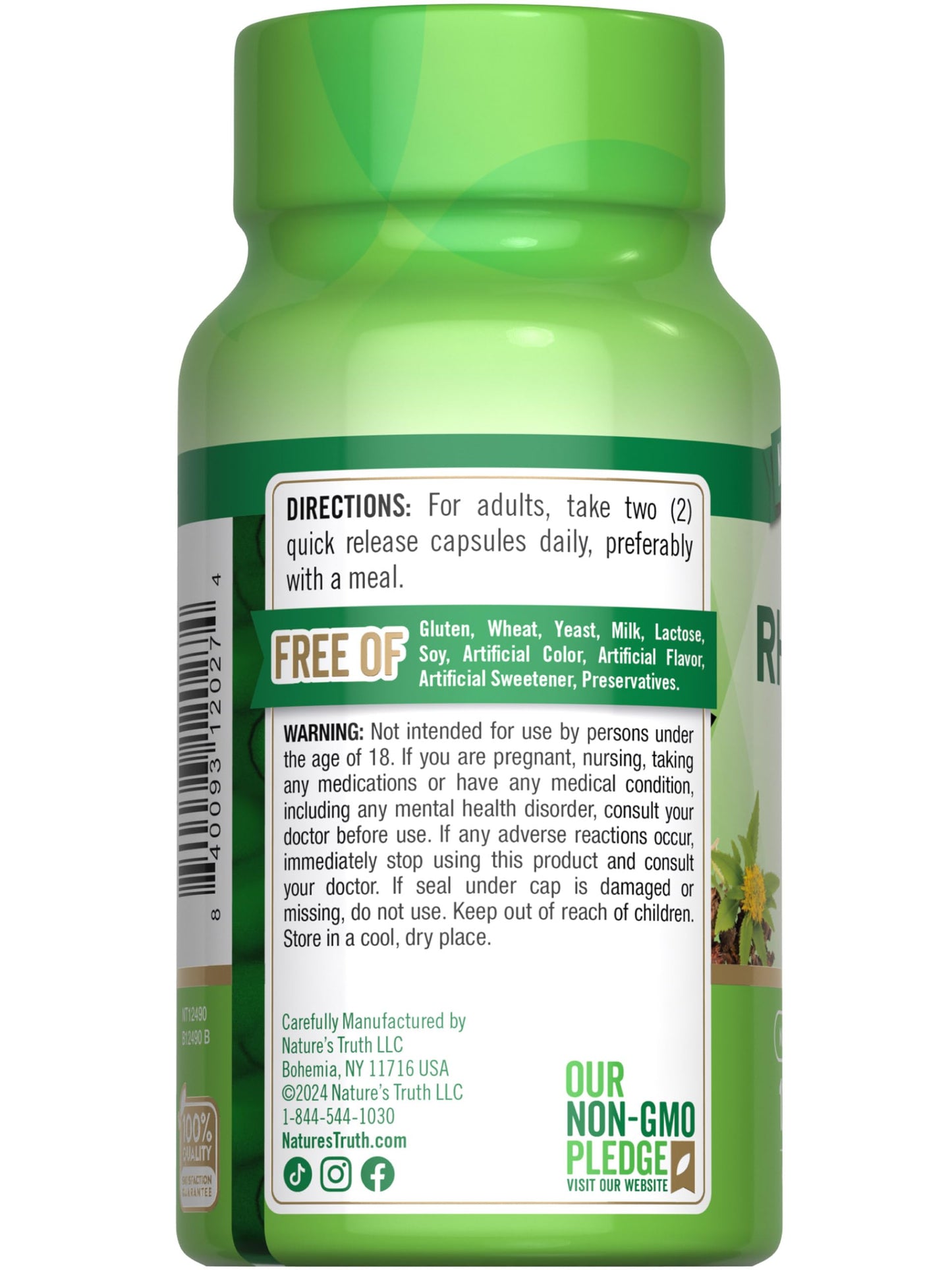 Nature's Truth Rhodiola Rosea 2000mg | 120 Capsules | Non-GMO & Gluten Free