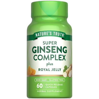 Nature's Truth Super Ginseng Complex | 60 Capsules | Royal Jelly Included | Non-GMO & Gluten Free