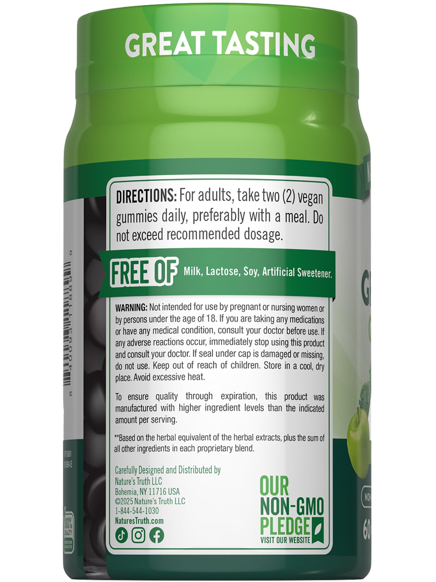 Nature's Truth Super Greens Gummies – 60 Count (Pack of 2) – Vegan, Non-GMO, Gluten Free