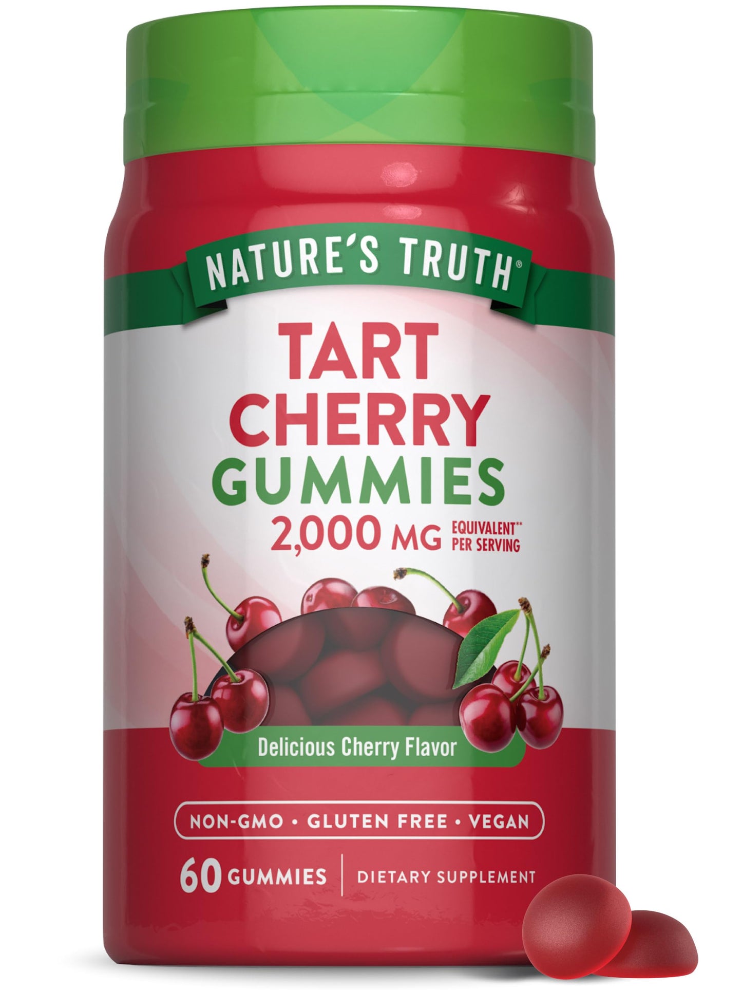 Nature's Truth Tart Cherry Gummies – 2000mg per Serving, 60 Count | Vegan, Non-GMO, Gluten Free